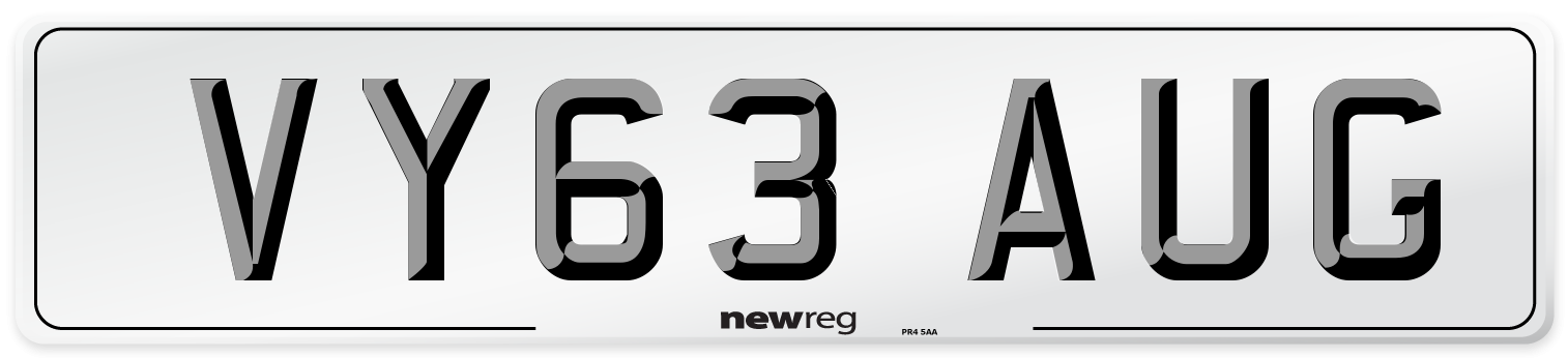 VY63 AUG Number Plate from New Reg